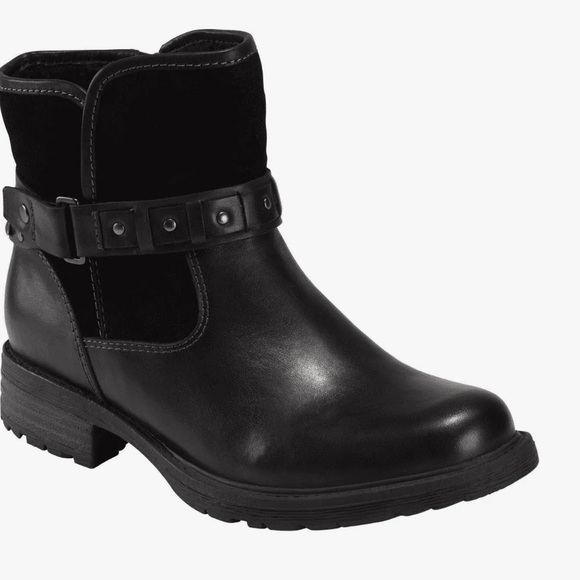 Earth Artistic Onyx Black Leather Ankle Boots / Size 9 - Picture 12 of 14